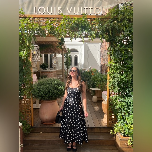 Maeve Midi/Maxi dress from Anthropologie! Size M. Black with white polka dots. - Picture 3 of 4